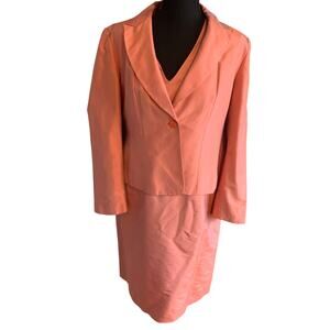 Talbots Pure Silk Pink Skirt Suit